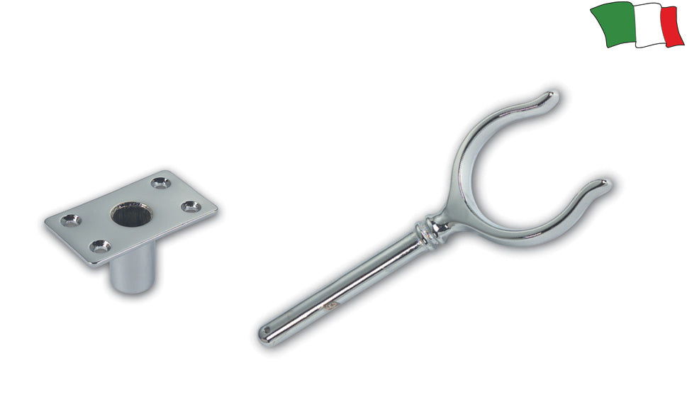 Scalmiera In Ottone Cromato Con Gambo Lungo