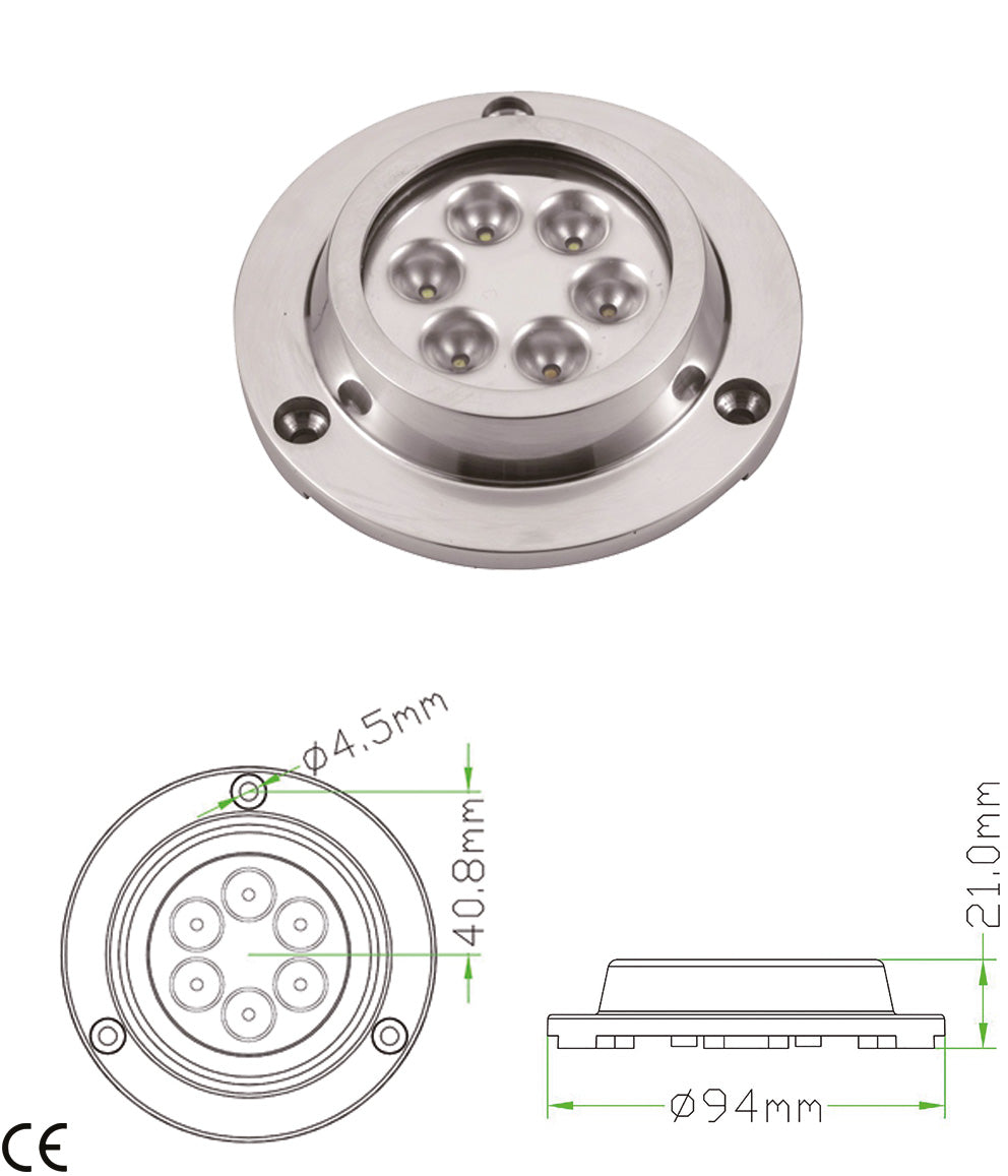 Faretto Subacqueo Ip68 A 6 Led