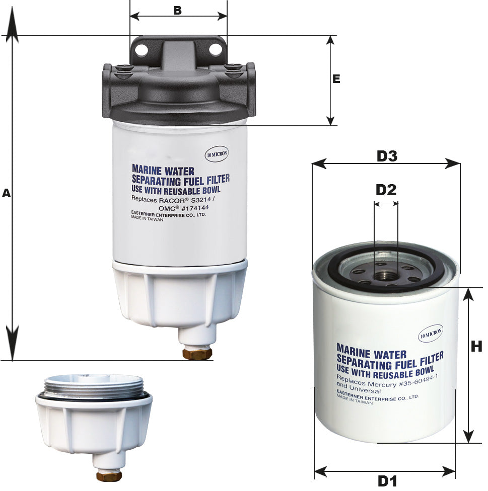 Filtro Carburante Per Motori Diesel