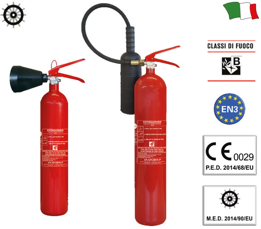 Estintore Al Biossido Di Carbonio Co² Omologato Med