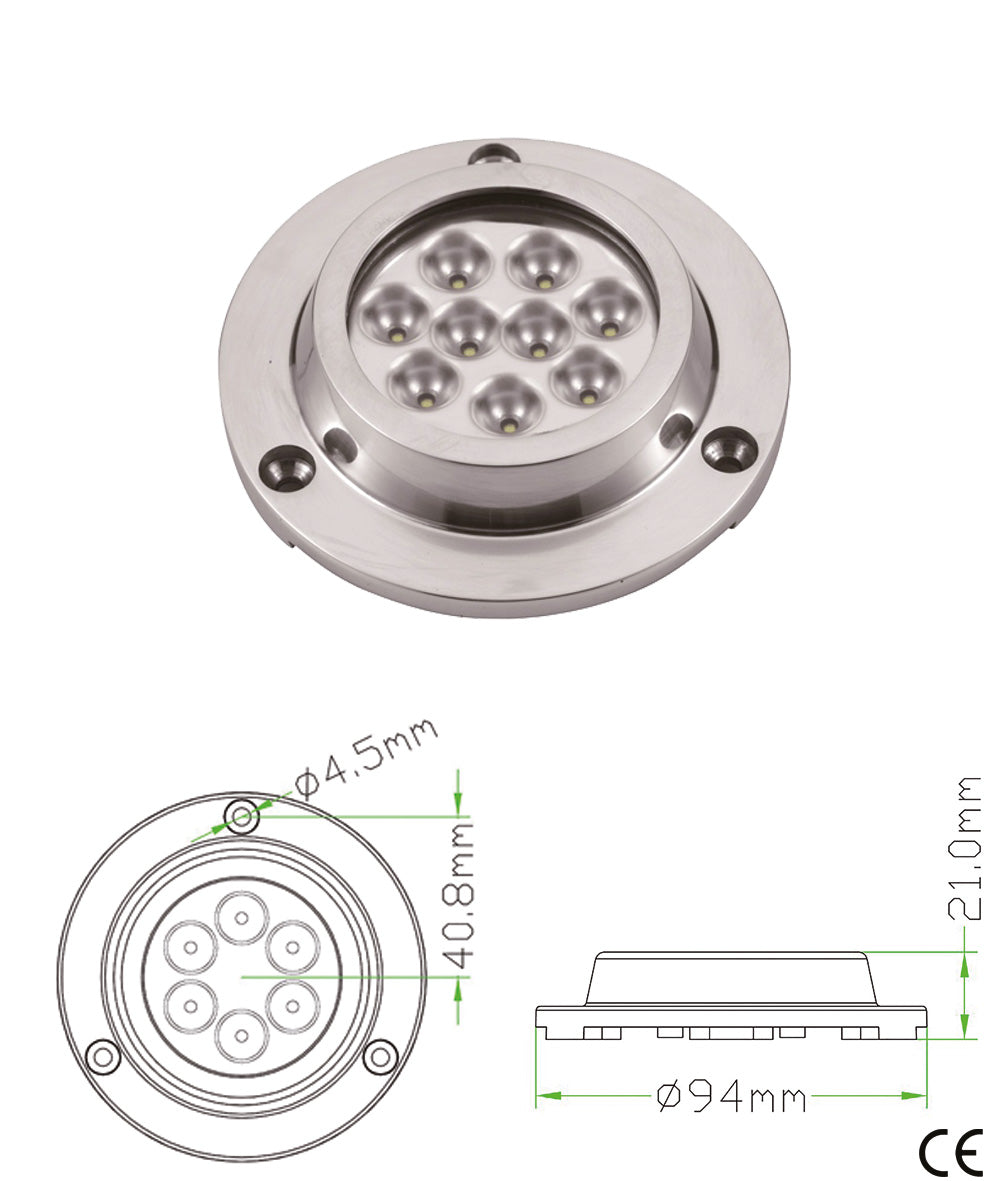Faretto Subacqueo Ip68 A 9 Led