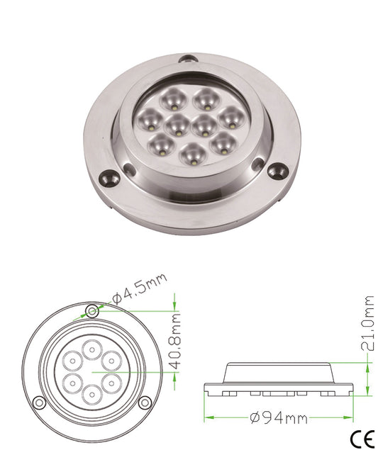 Faretto Subacqueo Ip68 A 9 Led