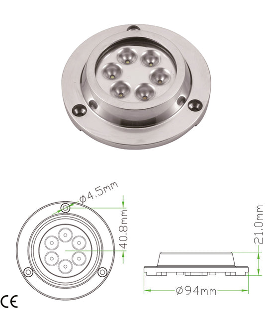 Faretto Subacqueo Ip68 A 6 Led