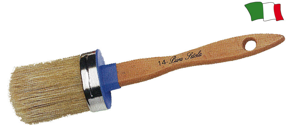 Pennellessa Manico In Legno Burattato