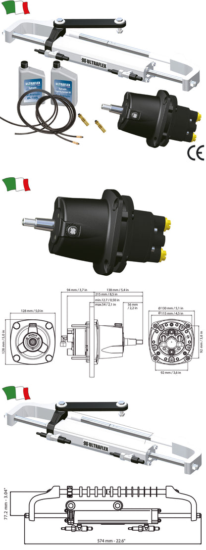 Timoneria Idraulica Ultraflex Per Motori Fuoribordo Fino A 115 Hp