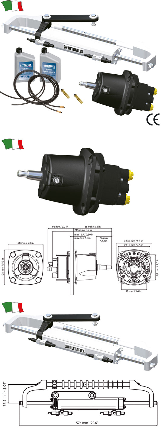 Timoneria Idraulica Ultraflex Per Motori Fuoribordo Fino A 115 Hp
