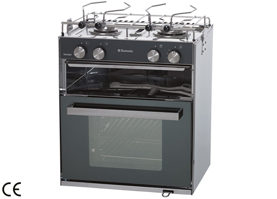 Cucina A Gas Con Piano Di Cottura Inox 2 Fuochi E Forno Con Grill