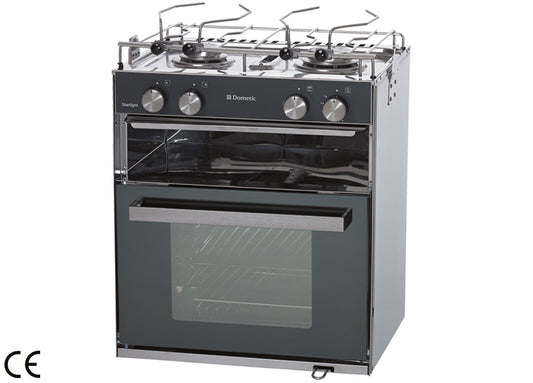Cucina A Gas Con Piano Di Cottura Inox 2 Fuochi E Forno Con Grill