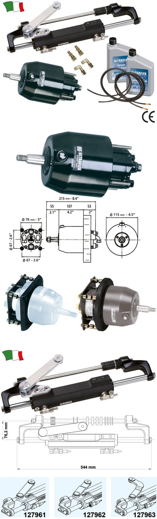 Timoneria Idraulica Ultraflex Per Motori Fuoribordo Fino A 300 Hp