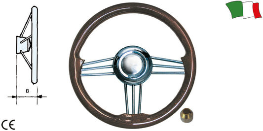 Volante Acciaio E Mogano