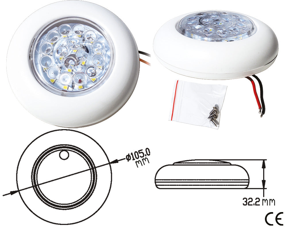 Plafoniera A 16 Led Accensione A Pressione